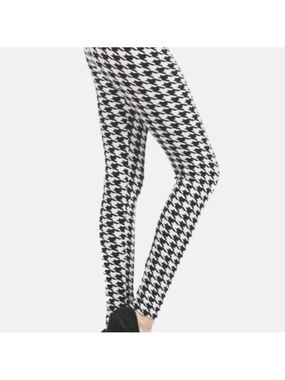 LEGGINGS DEPOT Houndstooth Design Full Length Leggings Size 12 NWT